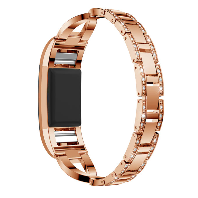 Fb.m76.rg Main Rose Gold StrapsCo Alloy Watch Bracelet Band Strap With Rhinestones For Fitbit Charge 2