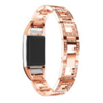 Fb.m77.rg Back Rose Gold StrapsCo Alloy Watch Bracelet Band Strap With Rhinestones For Fitbit Charge 2