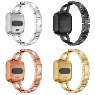 Fb.m79 All Colors StrapsCo Alloy Watch Bracelet Band Strap With Rhinestones For Fitbit Versa