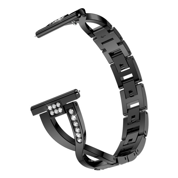 Fb.m79.mb Angle Black StrapsCo Alloy Watch Bracelet Band Strap With Rhinestones For Fitbit Versa