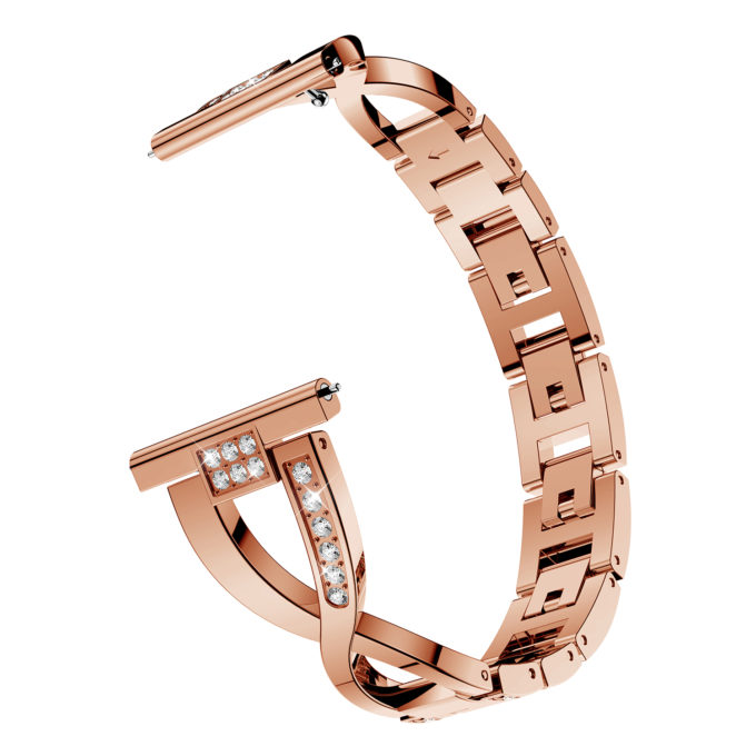 Fb.m79.rg Angle Rose Gold StrapsCo Alloy Watch Bracelet Band Strap With Rhinestones For Fitbit Versa