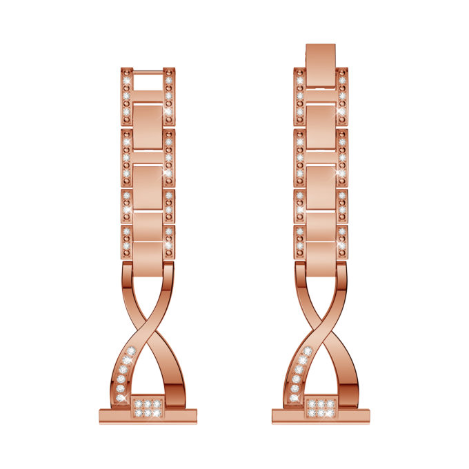 Fb.m79.rg Up Rose Gold StrapsCo Alloy Watch Bracelet Band Strap With Rhinestones For Fitbit Versa