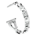 Fb.m79.ss Angle Silver StrapsCo Alloy Watch Bracelet Band Strap With Rhinestones For Fitbit Versa