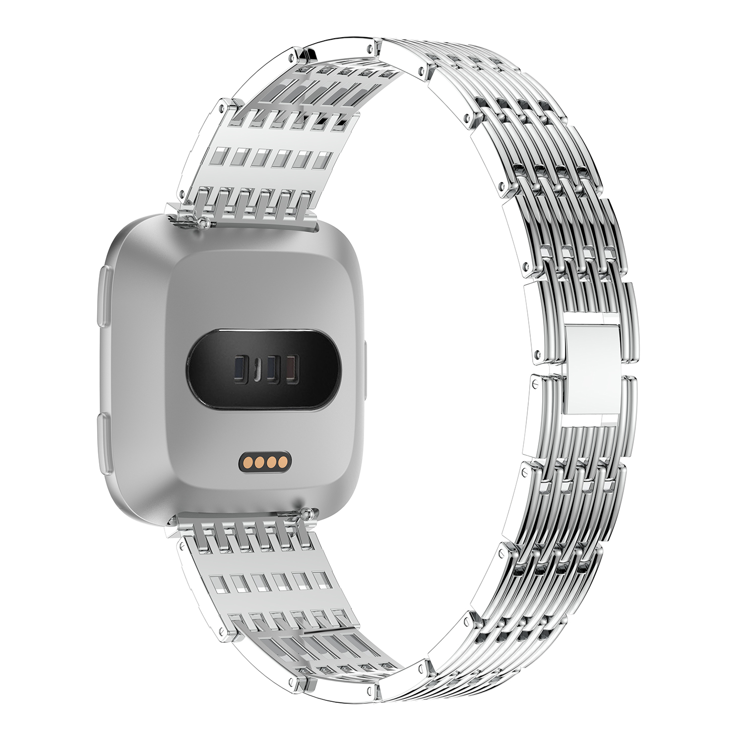 Fb.m81.ss Main Silver StrapsCo Alloy Watch Bracelet Band Strap With Rhinestones For Fitbit Versa