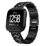 Fb.m82.mb Front Black StrapsCo Alloy Watch Bracelet Band Strap With Rhinestones For Fitbit Versa