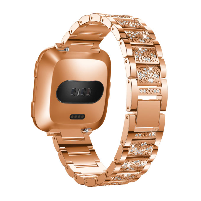 Fb.m82.rg Main Rose Gold StrapsCo Alloy Watch Bracelet Band Strap With Rhinestones For Fitbit Versa