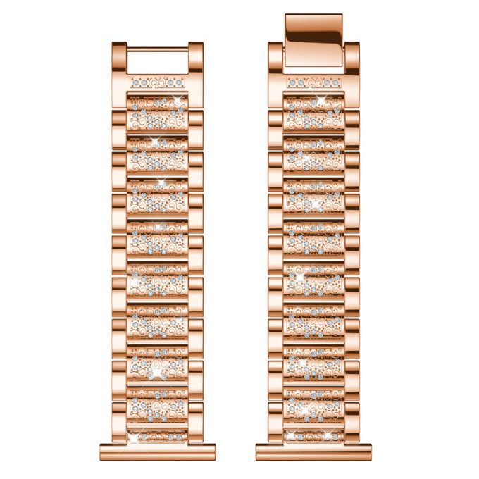 Fb.m82.rg Up Rose Gold StrapsCo Alloy Watch Bracelet Band Strap With Rhinestones For Fitbit Versa