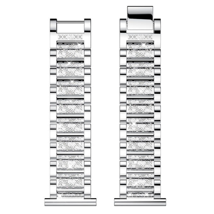 Fb.m82.ss Up Silver StrapsCo Alloy Watch Bracelet Band Strap With Rhinestones For Fitbit Versa