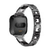 Fb.m84.mb Main Black StrapsCo Alloy Watch Bracelet Band Strap With Rhinestones For Fitbit Versa
