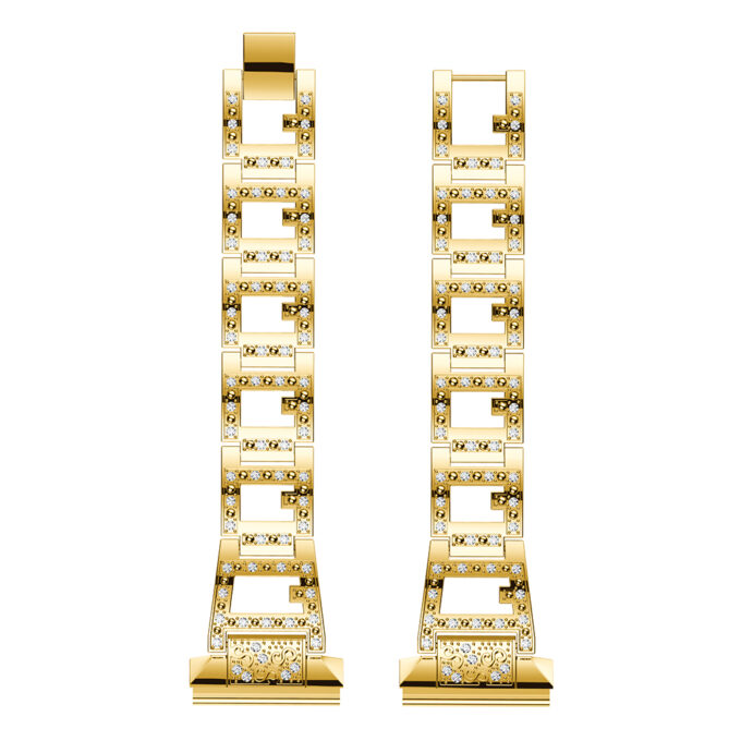 Fb.m84.yg Up Yellow Gold StrapsCo Alloy Watch Bracelet Band Strap With Rhinestones For Fitbit Versa
