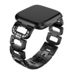 Fb.m85.mb Angle Black StrapsCo D Link Alloy Watch Bracelet Band Strap With Rhinestones For Fitbit Versa