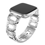 Fb.m85.ss Angle Silver StrapsCo D Link Alloy Watch Bracelet Band Strap With Rhinestones For Fitbit Versa