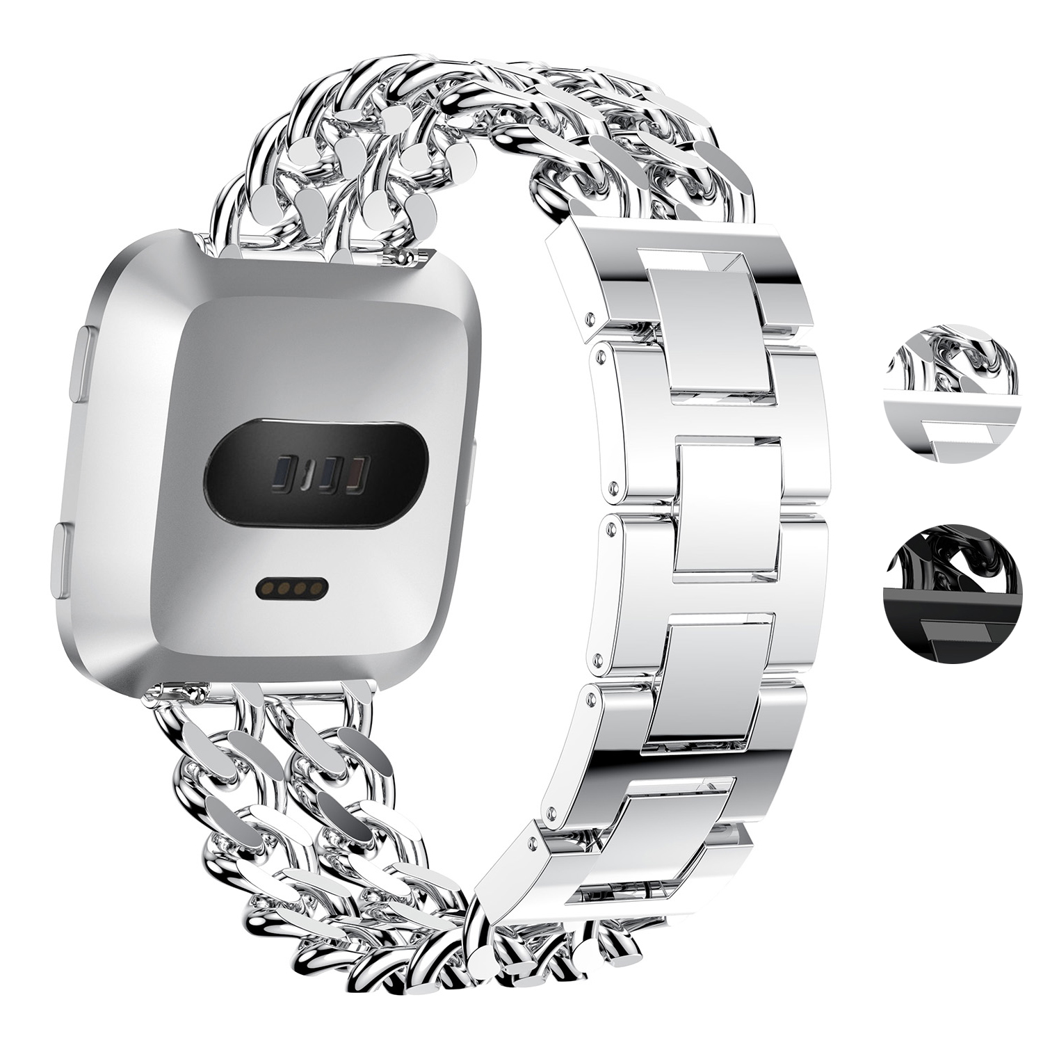 Chain Link Bracelet with Rhinestones for Fitbit Luxe