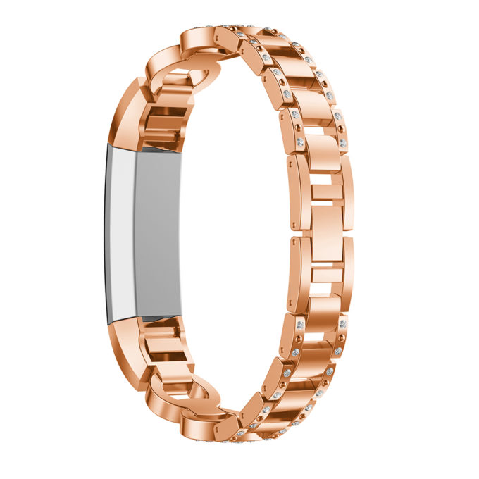 Fb.m89.rg Back Rose Gold StrapsCo Alloy Watch Bracelet Band Strap With Rhinestones For Fitbit Alta & Alta HR