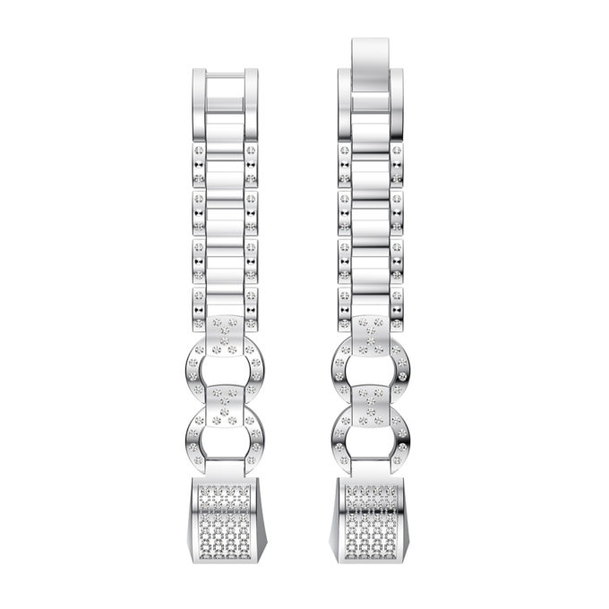 Fb.m89.ss Up Silver StrapsCo Alloy Watch Bracelet Band Strap With Rhinestones For Fitbit Alta & Alta HR