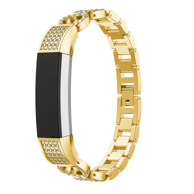 Fb.m89.yg Front Yellow Gold StrapsCo Alloy Watch Bracelet Band Strap With Rhinestones For Fitbit Alta & Alta HR