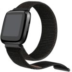 Fb.ny4.1 Angle Black StrapsCo Woven Nylon Watch Band Strap For Fitbit Versa