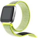Fb.ny4.11 Angle Lime Green StrapsCo Woven Nylon Watch Band Strap For Fitbit Versa