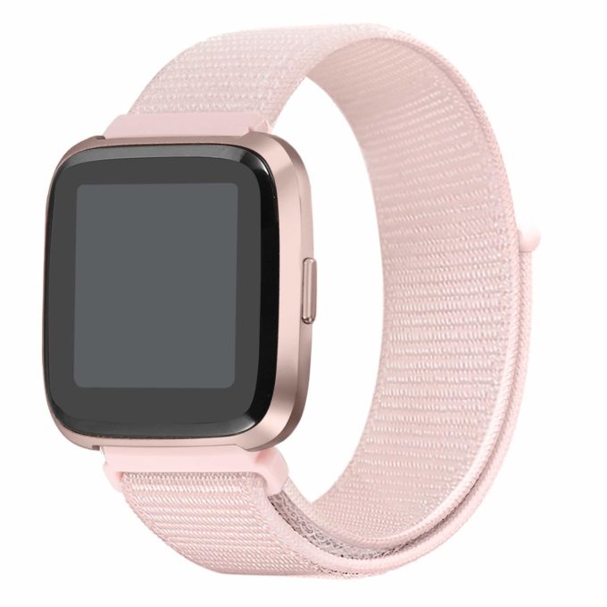 Fb.ny4.13 Angle Pink StrapsCo Woven Nylon Watch Band Strap For Fitbit Versa
