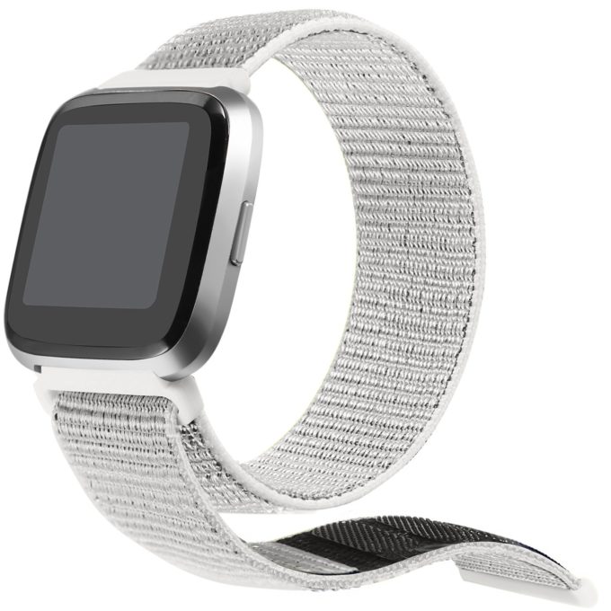 Fb.ny4.22 Angle White StrapsCo Woven Nylon Watch Band Strap For Fitbit Versa