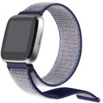 Fb.ny4.5a.7 Angle Blue & Grey StrapsCo Woven Nylon Watch Band Strap For Fitbit Versa