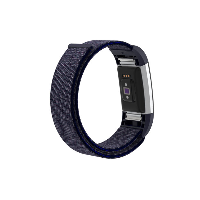 Fb.ny6.5.7 Back Navy Blue & Grey StrapsCo Woven Nylon Watch Band Strap For Fitbit Charge 2