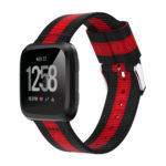 Fb.ny7.1.6 Main Black Red StrapsCo Multicolor Striped Nylon Watch Band Strap For Fitbit Versa