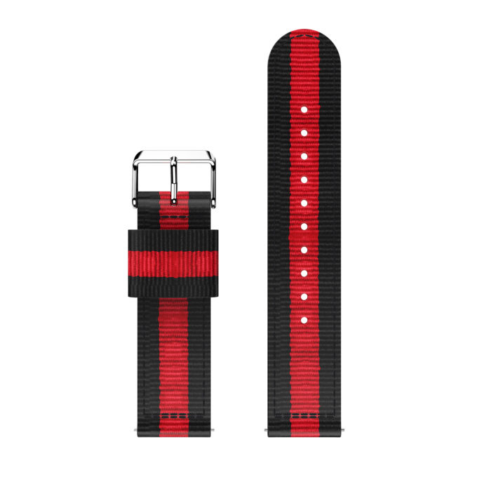 Fb.ny7.1.6 Up Black Red StrapsCo Multicolor Striped Nylon Watch Band Strap For Fitbit Versa