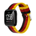Fb.ny7.1.6.10 Main Black Red Yellow StrapsCo Multicolor Striped Nylon Watch Band Strap For Fitbit Versa