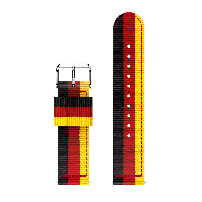 Fb.ny7.1.6.10 Up Black Red Yellow StrapsCo Multicolor Striped Nylon Watch Band Strap For Fitbit Versa