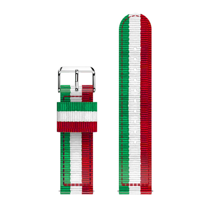 Fb.ny7.11.22.6 Up Green White Red StrapsCo Multicolor Striped Nylon Watch Band Strap For Fitbit Versa