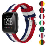Fb.ny7.5.22.6 Gallery Blue White Red StrapsCo Multicolor Striped Nylon Watch Band Strap For Fitbit Versa