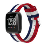 Fb.ny7.5.22.6 Main Blue White Red StrapsCo Multicolor Striped Nylon Watch Band Strap For Fitbit Versa