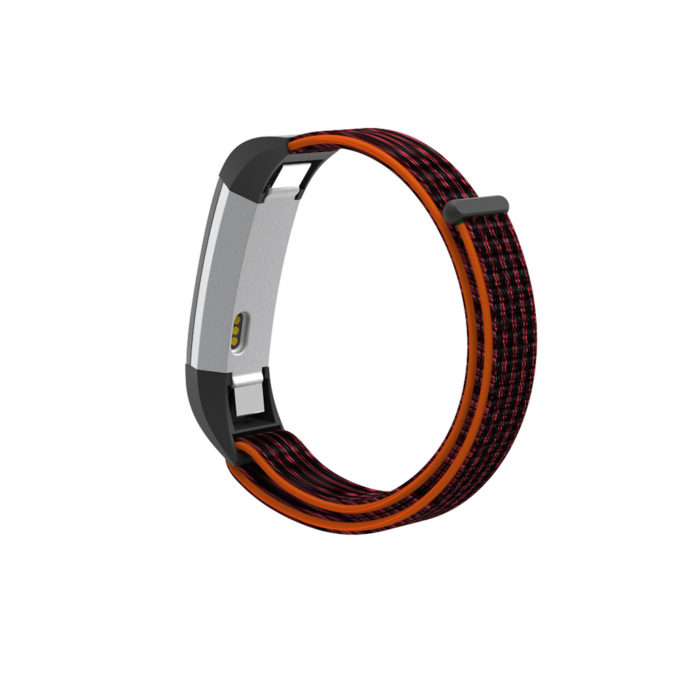 Fb.ny8.1.6 Back Black & Red StrapsCo Woven Nylon Watch Band Strap For Fitbit Alta & Alta HR