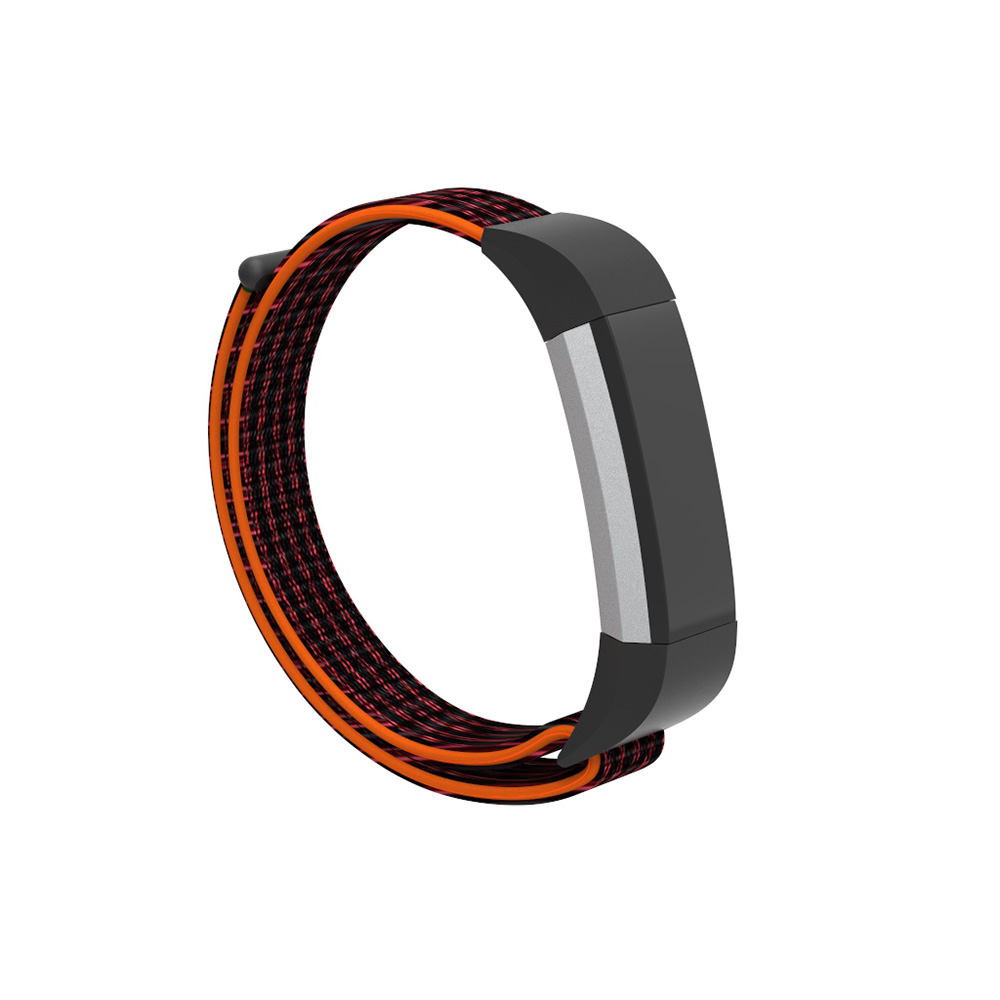 Fb.ny8.1.6 Main Black & Red StrapsCo Woven Nylon Watch Band Strap For Fitbit Alta & Alta HR