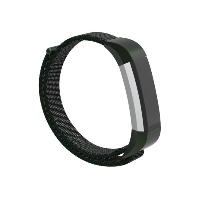 Fb.ny8.11.7 Main Olive Green & Grey StrapsCo Woven Nylon Watch Band Strap For Fitbit Alta & Alta HR