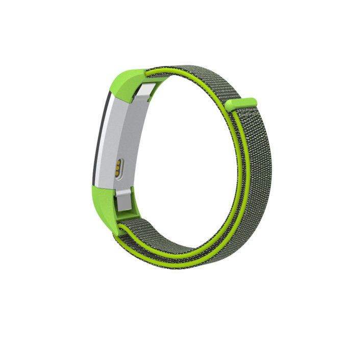 Fb.ny8.11a.7 Back Neon Green & Grey StrapsCo Woven Nylon Watch Band Strap For Fitbit Alta & Alta HR