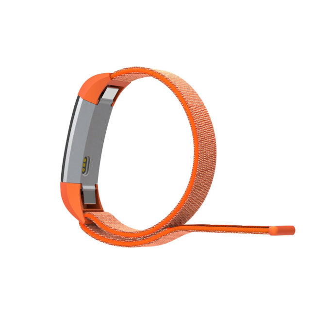 Fb.ny8.12 Back Orange StrapsCo Woven Nylon Watch Band Strap For Fitbit Alta & Alta HR