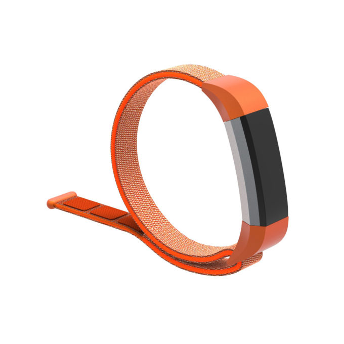 Fb.ny8.12 Main Orange StrapsCo Woven Nylon Watch Band Strap For Fitbit Alta & Alta HR