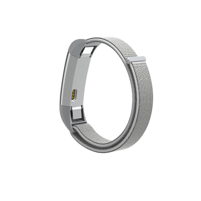 Fb.ny8.22.7 Back White & Grey StrapsCo Woven Nylon Watch Band Strap For Fitbit Alta & Alta HR