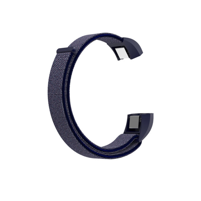Fb.ny8.5.7 Alt Navy Blue & Grey StrapsCo Woven Nylon Watch Band Strap For Fitbit Alta & Alta HR