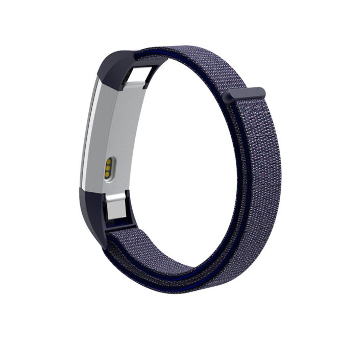 Fb.ny8.5.7 Back Navy Blue & Grey StrapsCo Woven Nylon Watch Band Strap For Fitbit Alta & Alta HR