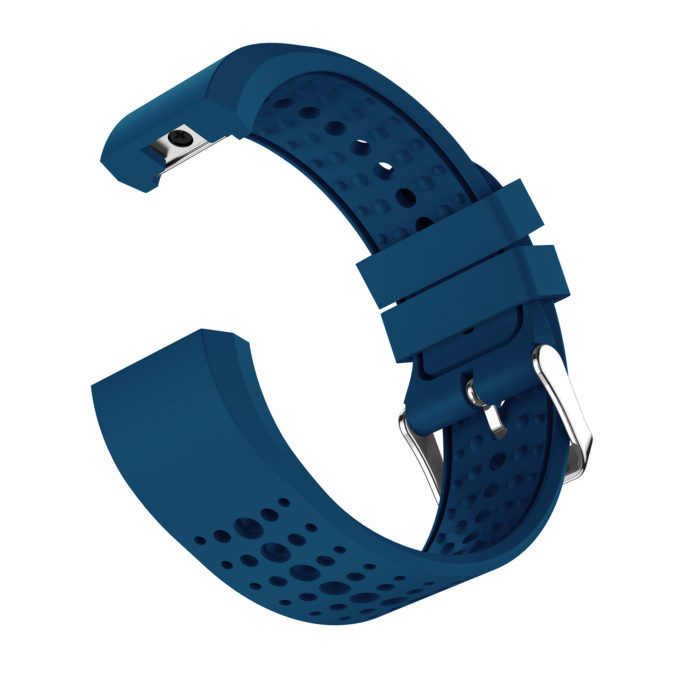 Fb.r35.5 Angle Blue StrapsCo Perforated Silicone Rubber Watch Band Strap For Fitbit Charge 2