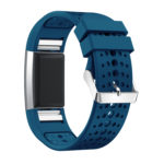 Fb.r35.5 Main Blue StrapsCo Perforated Silicone Rubber Watch Band Strap For Fitbit Charge 2