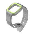 Fb.r36.7.11 Angle Grey & Green StrapsCo Silicone Rubber Watch Band Strap With Case Protector For Fitbit Versa
