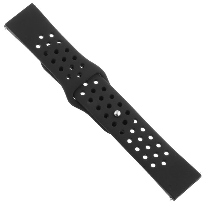 Fb.r37.1 Angle Black StrapsCo Perforated Silicone Rubber Watch Band Quick Release Strap For Fitbit Versa SmallLarge