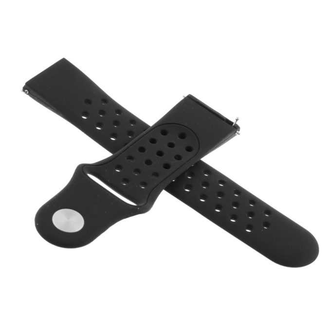 Fb.r37.1 Cross Black StrapsCo Perforated Silicone Rubber Watch Band Quick Release Strap For Fitbit Versa SmallLarge