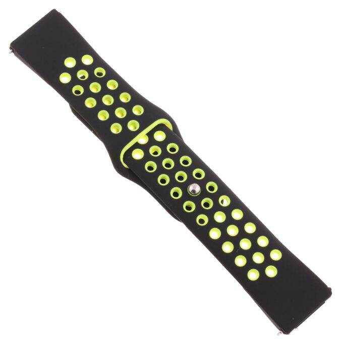 Fb.r37.1.11 Angle Black & Green StrapsCo Perforated Silicone Rubber Watch Band Quick Release Strap For Fitbit Versa SmallLarge