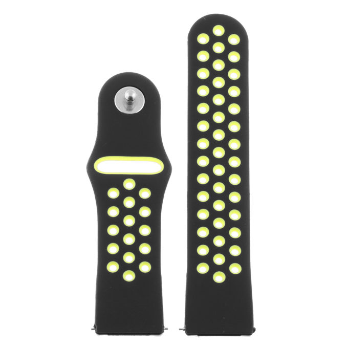 Fb.r37.1.11 Up Black & Green StrapsCo Perforated Silicone Rubber Watch Band Quick Release Strap For Fitbit Versa SmallLarge