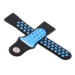 Fb.r37.1.5 Cross Black & Blue StrapsCo Perforated Silicone Rubber Watch Band Quick Release Strap For Fitbit Versa SmallLarge